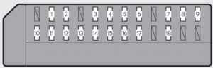 Lexus GS250 - fuse box - right side instrument panel (left-hand drive vehicle)