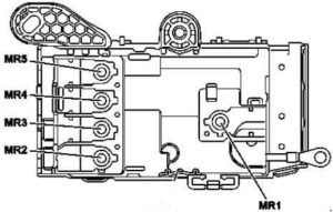 Mercedes-Benz S-Class (a217) - fuse box diagram - engine compartment prefuse (view from below)
