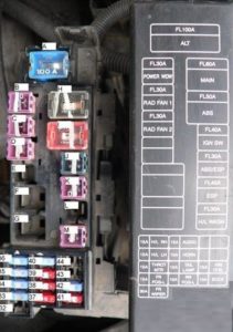 Nissan Almera - fuse box diagram - engine compartment