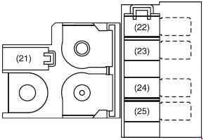 Suzuki Swift - fuse box diagram - engine compartment (diesel)
