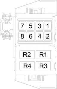 Dodge Charger - fuse box diagram - relay box (police)