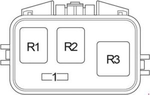 Toyota Avensis Verso – fuse box diagram – ABS relay box (type 1)