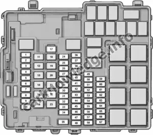 Toyota Tundra (XK70; 2022 - 2026) - fuse and relay box diagram - engine compartment (box number 2)